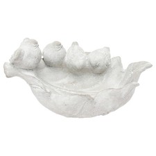 Boston International Cement Bird Feeder Birds on Leaf Garden Accent 9.75x5.5 picture