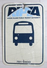Vintage Rhode Island Public Transit Ripta Bus Stop Aluminum Sign picture