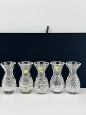 Set Of 5 Vintage Waterford Crystal Miniature Bud Vase Collection 4” Tall picture