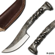 Twisted Railroad Spike Carbon Steel Skinner Knife picture