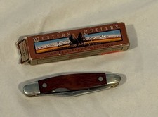 Vintage 1985 Western USA W657 Rosewood Pocket Knife Old Reliables Box Minty 
