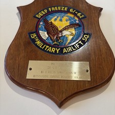 Vintage USAF 15th Military Airlift Squadron Operation Deep Freeze Plaque 1977 picture