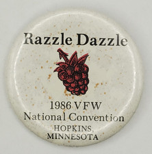 Vintage 1986 VFW National Convention Razzle Dazzle Hopkins MN Pinback Button picture