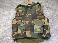 US Military Woodland Camouflage Body Armor Frag Vest Flak Jacket Large L picture