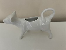 Vintage Porcelain White Cow Creamer Made In France picture