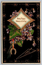 Many Happy Returns of the Day-Antique Embossed German Postcard-Early 1900s picture