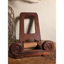 Vintage Japanese Karaki Hardwood Adjustable Plate Stand / Display Easel picture