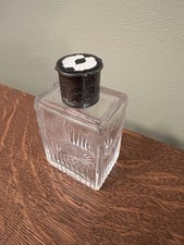 Antique Vintage Etched Crystal Perfume Bottle Guilloche Enamel English Hallmark picture