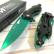 M-Tech Spring Assisted Green Blade TI-Coated Aluminum Tactical Pocket Knife picture