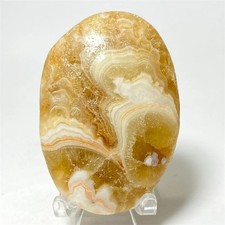 62g Natural Crystal Quartz Banded Yellow Calcite Geode Healing Stone picture
