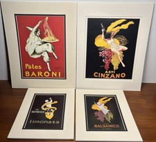 Lot Of 4 Leonetto Cappiello And T. Doughty Art Prints Double Matted 11x14/8x10 picture