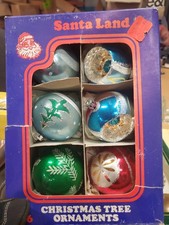 Santa's Land Ornaments 6pack Hand Painted & Christmas By Krebs 8pack Gold picture