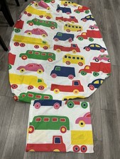 marimekko Bo Boo Fitted Sheet & Pillowcase Twin Cars Trucks Vintage Used picture