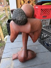 Large Hand Carved Abstract Wood Sculpture African Modernist Style 26 Figure 416L picture