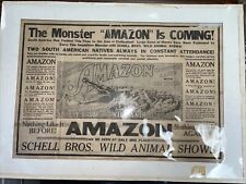 1930 Amazon Amphibious Monster Alligator Poster - Schell Bros Wild Animal Shows picture