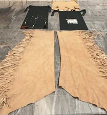 Native American Dance/Powwow Leather Fringe Chaps Leather Apron, Material Apron picture
