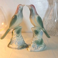 Vintage pair Royal Copley MCM Flycatcher Bird lot midcentury modern figurine htf picture