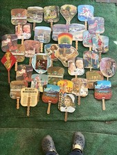Vintage old Funeral Home Church Fan lot of 34 picture