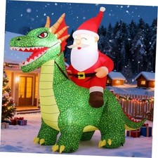 7.2 FT Long Christmas Inflatable Dinosaur Outdoor Decorations Blow Up Yard picture