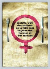 French 2007 Hunger Awareness Postcard Featuring Women & Girls Symbol picture
