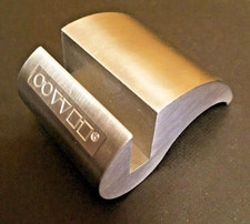 Desktop Business Cards Holder Silver Tone Metal MODERN DESIGN 1-1/2” x 2” picture