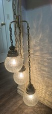 Mid-Century Modern 3-globe triple swag pendant lamp With Two Colored GlassGlobes picture