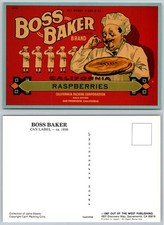Continental Boss Baker California Raspberries San Francisco Can Label Postcard picture