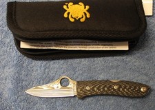 Spyderco C255CFPD SpyOpera Folder Damascus Plain Edge Blade Carbon Fiber NEW picture