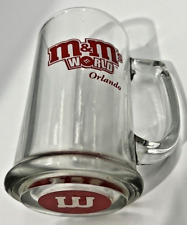 M&Ms World ORLANDO Glass Beer Stein Mug Red M&M Collectible M&M's Candy picture