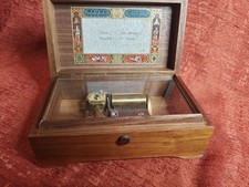 Reuge Sainte-Croix Switzerland Wooden Music Box Cylinder Plays Waltz Mazurka picture
