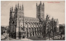 Original Antique Postcard Canterbury Cathedral Kent England H.J. Goulden picture