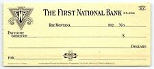 1920s ROY MONTANA  THE FIRST NATIONAL BANK  BLANK CHECK Z1650 picture