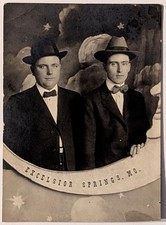 ​​​Antique RPPC Photo Novelty Moon & Stars Studio Prop Excelsior Springs MO Vtg picture