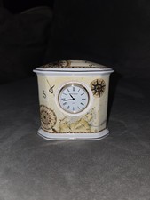 Wedgwood Atlas Bone China Quartz Desk Clock compass Pattern Made in England picture