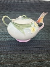 Franz Fine Porcelain Collection Butterfly Sugar Jar Design Sculptured XP1877 picture