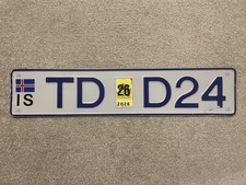 Number License Plate Iceland Icelandic Reykjavik Europe Genuine Used TD D 24 picture