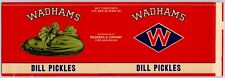 Wadhams Dill Pickles Paper Can Label Portland, OR c1920's-30's VGC Scarce picture