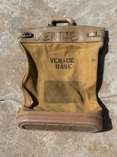 OTCO Vintage CE 112 Fond Du Lac LEATHER Canvas Bank Money Tote Transport Bag USA picture