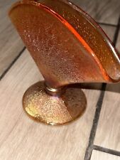 Antique Lancaster Fan Vase: Orange Iridescent,... picture
