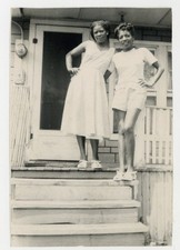 Attractive Older African American Leggy Women 1950 Embracing Front Porch Photo  picture
