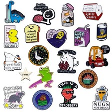 20 Pcs Funny Enamel Pins Bulk Cute Cool Brooch Lapel Pins for backpacks Jacke... picture