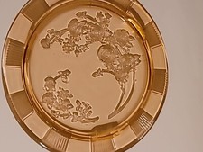Vtg Federal Glass Pink Depression Sharon Cabbage Rose Cake Plate, Circa 1935-39  picture