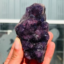 300g Beautiful Natural  Cube Purple Fluorite Quartz Crystal Mineral Specimen picture