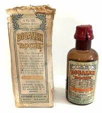 Vintage Digalen Roche Digitalis Glucosides Medicine Bottle Sealed Box picture