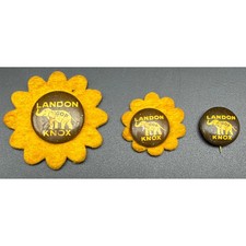 Vintage 1936 Landon Knox GOP Elephant Campaign Pins Sunflower Set of 3 picture