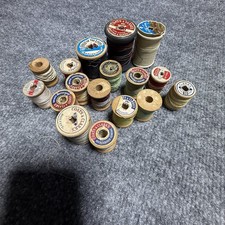 Coats & Clark’s & misc Vintage Original Cotton Sewing Thread Lot, Wooden Spools picture