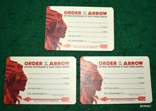 VINTAGE BOY SCOUT 1968 ORDER OF THE ARROW MEMBERSHIP CARD LOT - picture