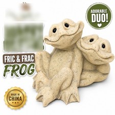 Quarry Critters Fric & Frac Smiling Frogs Figurine Second Nature Design 2000 picture