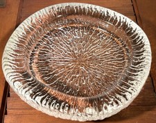 Vtg Clear Crystal Ice Glass Dish Skruf Glasbruk Kosta Boda Sweden MCM • 7.5” picture