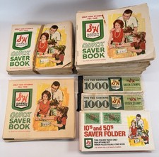 Huge Vintage S&H Green Stamps Saver Books Lot Filled Partial 1960s Bulk picture